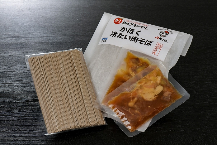 かほく冷たい肉そば冷蔵２食セット・かほく冷たい肉中華冷蔵２食セットと親鳥チャーシューおつまみ