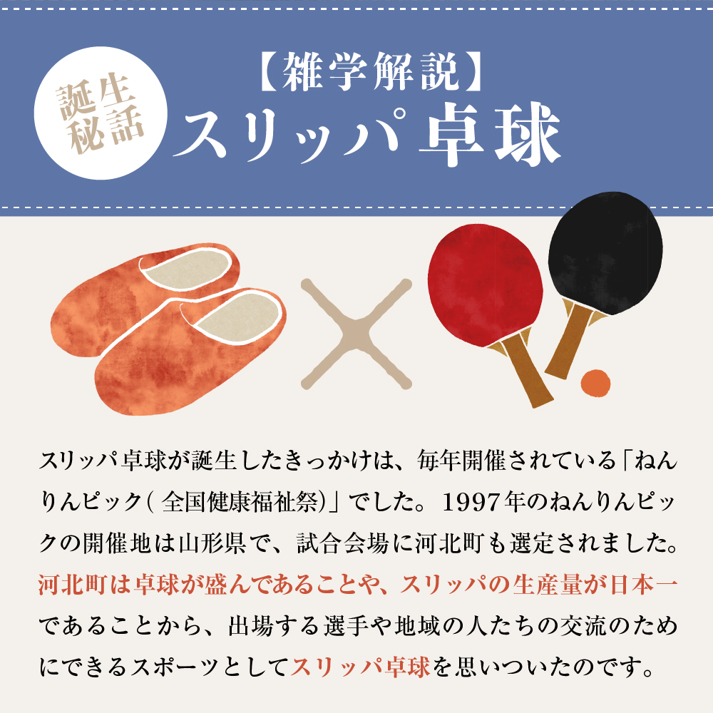 スリッパ卓球１組（シングルス用）デニム2色セット