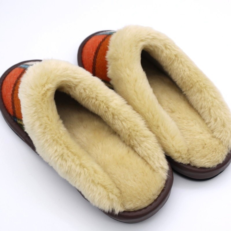 【Lサイズ・カラフル】ボア・ボアスリッパ 1足 Lサイズ・カラフル