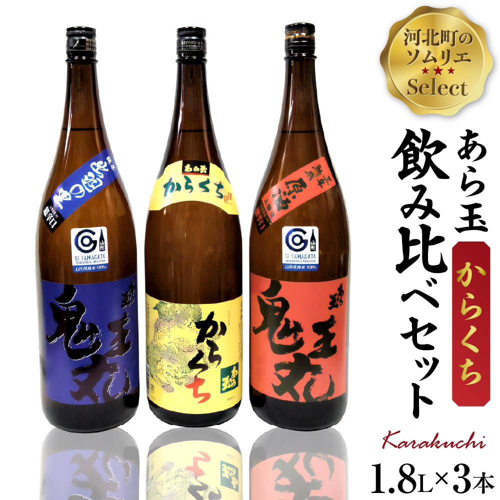 ソムリエ淳一セレクト あら玉 からくち一升瓶飲み比べ 3本セット（1800ml×3本）
