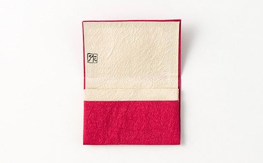 FYN6-023 紙屋 作左ヱ門　月山和紙 名刺(カード)入れ≪赤≫ 山形県 西川町