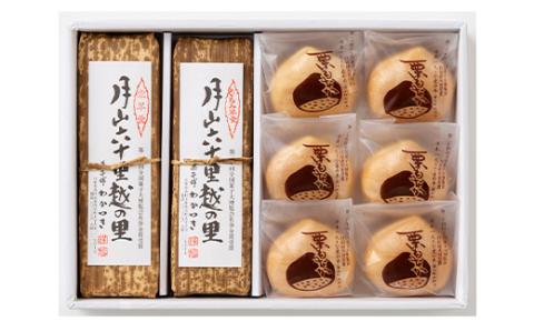 FYN6-160 【西川町銘菓】月山六十里越の里 (栗羊羹・くるみ羊羹) と 栗もなか 6個入 全国菓子大博覧会受賞 和菓子 ようかん 最中 セット 詰め合わせ 詰合せ 山形県 西川町