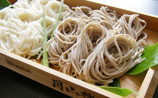 FYN6-293 【玉谷製麵所】月山麵12袋セット(月山蕎麦6袋・月山麦切り6袋) 食べ比べ 2種24食 そば 蕎麦 麦切り 乾麺 めん 麺 国内製造 個包装 小分け 保存食 常温 贈答 贈り物 ギフト プレゼント 自宅 家庭 山形県 西川町 月山