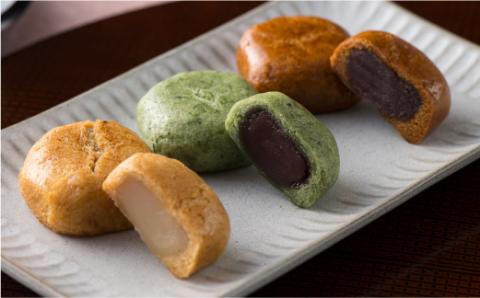 FYN9-278 【菓子舗わかつき】月山まんじゅう詰合せ (15個) ３種 黒糖 よもぎ みそ 全国菓子大博覧会受賞 山形県 西川町 銘菓