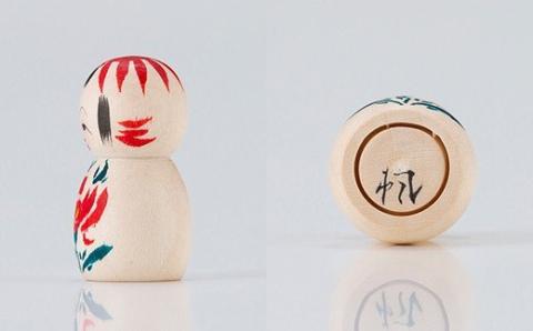 FYN9-537 ＜菊摩呂こけし工房＞小寸えじこ (志田楓 創作こけし) 工芸品 伝統 インテリア 置物 山形県 西川町