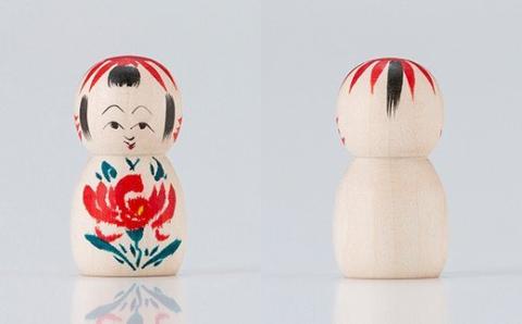 FYN9-537 ＜菊摩呂こけし工房＞小寸えじこ (志田楓 創作こけし) 工芸品 伝統 インテリア 置物 山形県 西川町