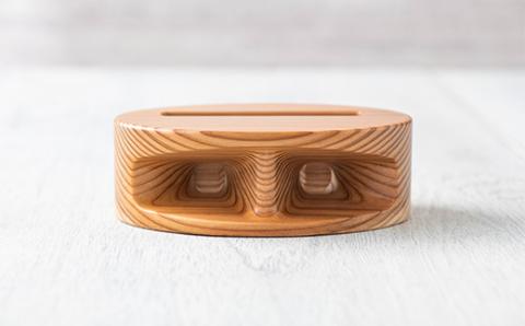 FYN9-640 木製 無電源 スピーカー MUKUNE （ムクネ） 充電タイプ 西山杉