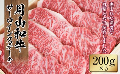 FYN9-863 山形県産黒毛和牛《月山和牛》福寿館 サーロインステーキ 200g×5枚 牛肉 山形県 西川町