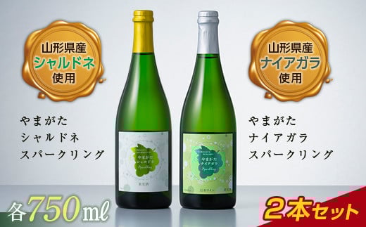 FYN6-109 数量限定 月山トラヤワイナリー スパークリングワイン 2本セット（シャルドネ・ナイアガラ） 山形県 西川町