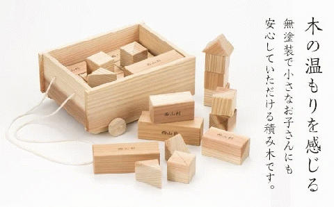 FYN9-276　西山杉積み木（ケース付き）