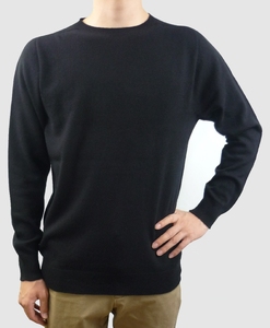 カシミヤメンズセーターエポーレット　Sサイズ（ブラック）