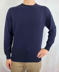 カシミヤメンズセーターエポーレット　Sサイズ（ネイビー）