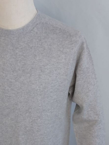 カシミヤメンズセーターエポーレット　Lサイズ（ライトグレー）