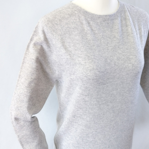 カシミヤレディースセーターエポーレット　Sサイズ（ライトグレー）