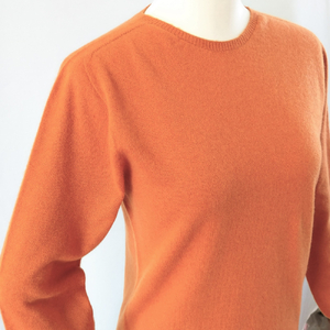 カシミヤレディースセーターエポーレット　Lサイズ（オレンジ）
