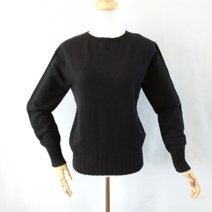 カシミヤレディースセーター立体袖プルオーバー　Sサイズ（ブラック）