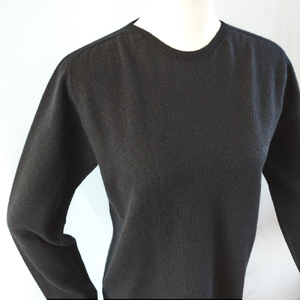 カシミヤレディースセーターエポーレット　Lサイズ（ブラック）