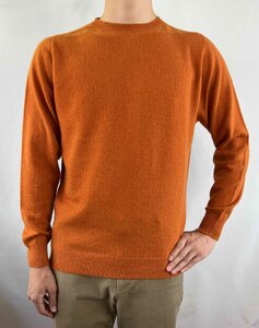 カシミヤメンズセーターエポーレット　Sサイズ（オレンジ）