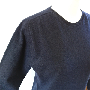 カシミヤレディースセーターエポーレット　Mサイズ（ネイビー）