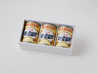 大江町柳川産 原木ひら茸水煮200g×3缶（固形量）