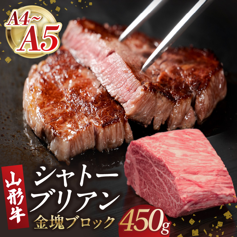 山形牛シャトーブリアン 金塊ブロック 450g  【肉の小林】