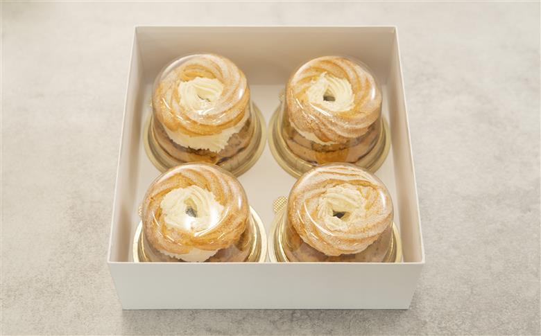 来迎寺在来種そば粉＆韃靼そば｜うろこやのし梅のパリブレスト 4個 rh-swpbx4 パリブレスト 4個入