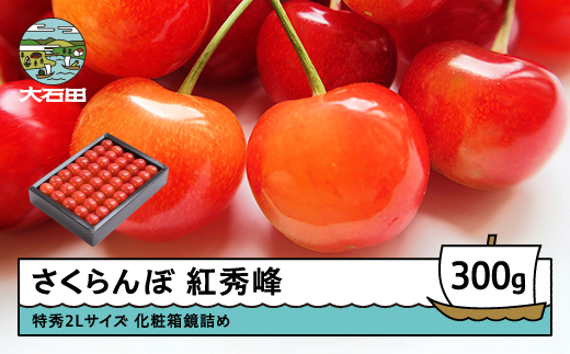 さくらんぼ 紅秀峰 特秀2Lサイズ 300g プレゼント ギフト 化粧箱鏡詰め 2026年産 令和8年産 山形県産 ふるさと納税 果物 くだもの フルーツ 期間限定 冷蔵配送 先行受付 グルメ 取り寄せ ご当地 特産 産地 直送 送料無料 東北 山形県 人気山形県産 ns-bst2x300 特秀2Lサイズ 300g