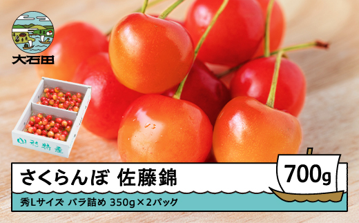 さくらんぼ 佐藤錦 秀Lサイズ バラ詰め 700g(350g×2パック) 2026年産 令和8年産 山形県産 ふるさと納税 果物 くだもの フルーツ 期間限定 冷蔵配送 先行受付 グルメ 取り寄せ ご当地 特産 産地 直送 送料無料 東北 山形県 人気山形県産 ns-snslb700 秀Lサイズ 700g (350g×2)