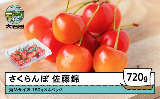 さくらんぼ 佐藤錦 秀Mサイズ 720g (180g×4パック) フードパック 2026年産 令和8年産 山形県産 ふるさと納税 果物 くだもの フルーツ 期間限定 冷蔵配送 先行受付 グルメ 取り寄せ ご当地 特産 産地 直送 送料無料 東北 山形県 人気山形県産 ns-snsmp800 秀Mサイズ 720g (180g×4)