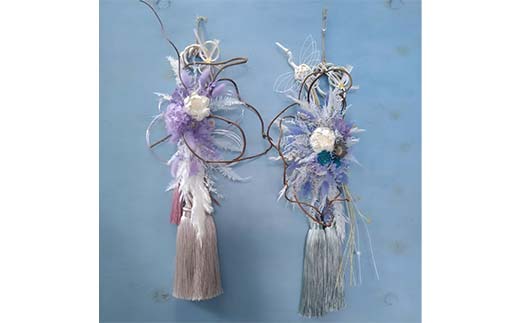 ドライフラワーのお正月しめ縄飾り【サテン素材】〈2Wayタイプ〉注連縄 標縄 七五三縄 しめ飾り 注連飾り 〆縄 しめなわ 正月飾り F4B-0729