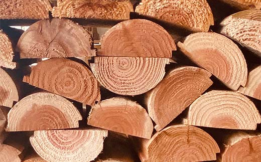 杉薪 半割り 23kg強 定期便3か月 杉 薪 まき ストーブ アウトドア F4B-0618