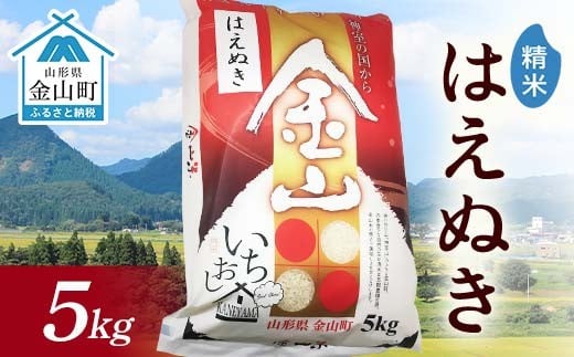 令和7年産 金山産米 はえぬき 【精米】5kg 米 お米 白米 ご飯 精米 ブランド米 送料無料 東北 山形 金山町  F4B-0713