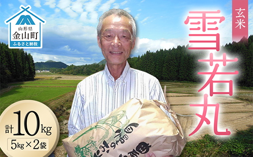 ＜先行予約＞令和8年産【玄米】雪若丸10kg（5kg×2）（マイスター監修） 米 お米 白米 ご飯 ブランド米 山形 金山町 F4B-0772