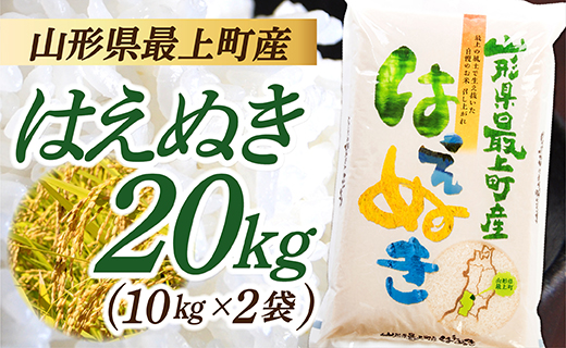 令和7年産　山形県産 はえぬき 20kg (10kg×2袋) 令和7年産　山形県産 はえぬき 20kg (10kg×2袋)