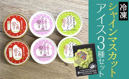 最上町産のフルーツとお米のアイス「アイス3種＆瞬間冷凍シャインマスカット」 「アイス3種＆瞬間冷凍シャインマスカット」