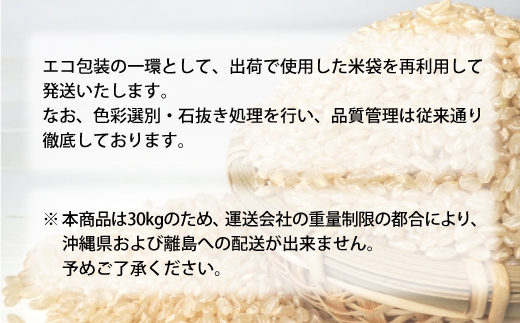 ■数量限定■ ＜令和7年産＞ 雪若丸 【玄米】 30kg （30kg×1袋）  配送時期指定できます！ 大蔵村　 沖縄県・離島配送不可 令和8年2月上旬より順次配送開始