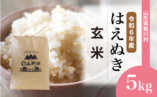 [令和6年産米] 山形県産 はえぬき [玄米] 5kg (5kg×1袋) 配送時期指定できます!