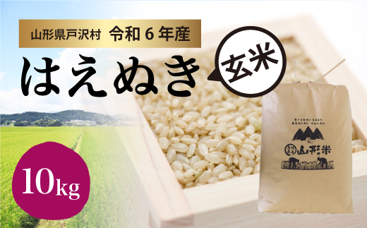 [令和6年産米受付 配送時期指定可] はえぬき [玄米] 10kg (10kg×1袋) 戸沢村