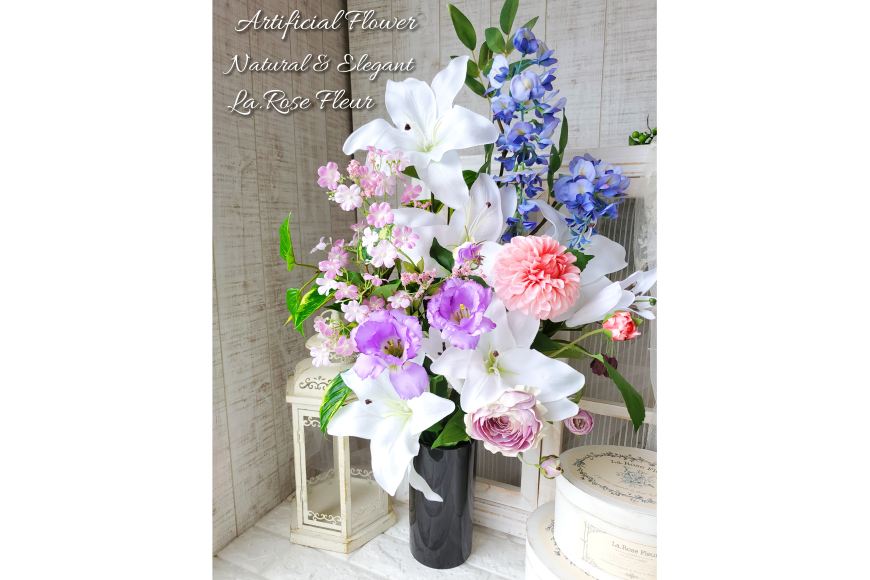 フラワーアレンジメント フューネラルフラワー 仏花 大 [La.Rose Fleur 山形県 高畠町 tk06ayt140008] 花 はな 造花 フラワー アレンジメント インテリア 飾付 ハンドメイド