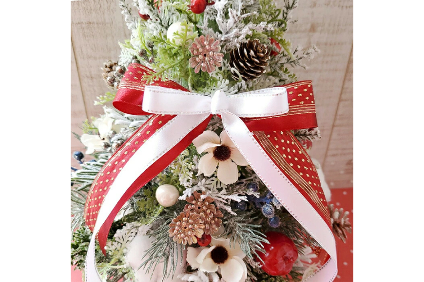 ツリー オリジナル クリスマスツリー 高さ40cm×幅25cm [La.Rose Fleur 山形県 高畠町 tk06ayt140002] クリスマス 造花 フラワー 花 インテリア ハンドメイド