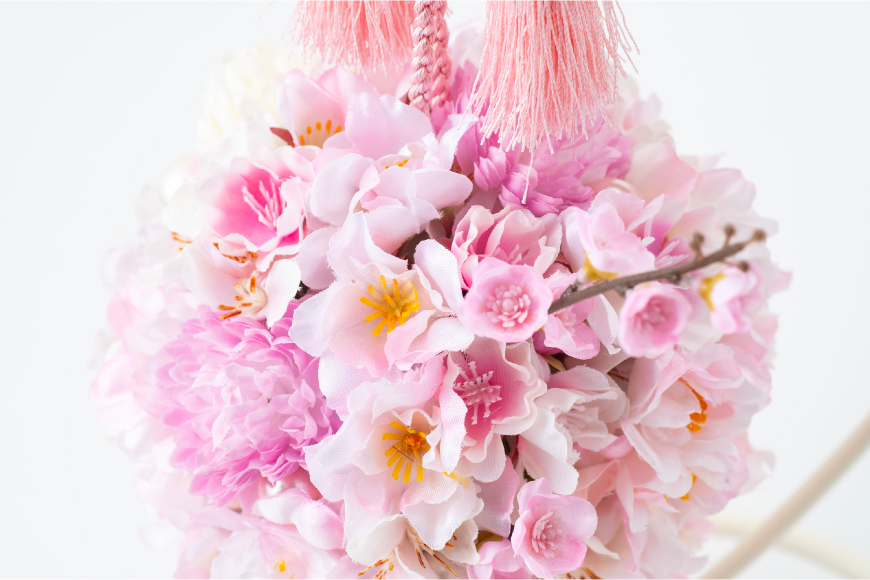 フラワーアレンジメント アーティフィシャルフラワー 桜ボールブーケ スタンド付 [La.Rose Fleur 山形県 高畠町 tk06ayt140005] 花 はな 造花 フラワー アレンジメント インテリア 飾付 ハンドメイド ブーケ 桜 スタンド