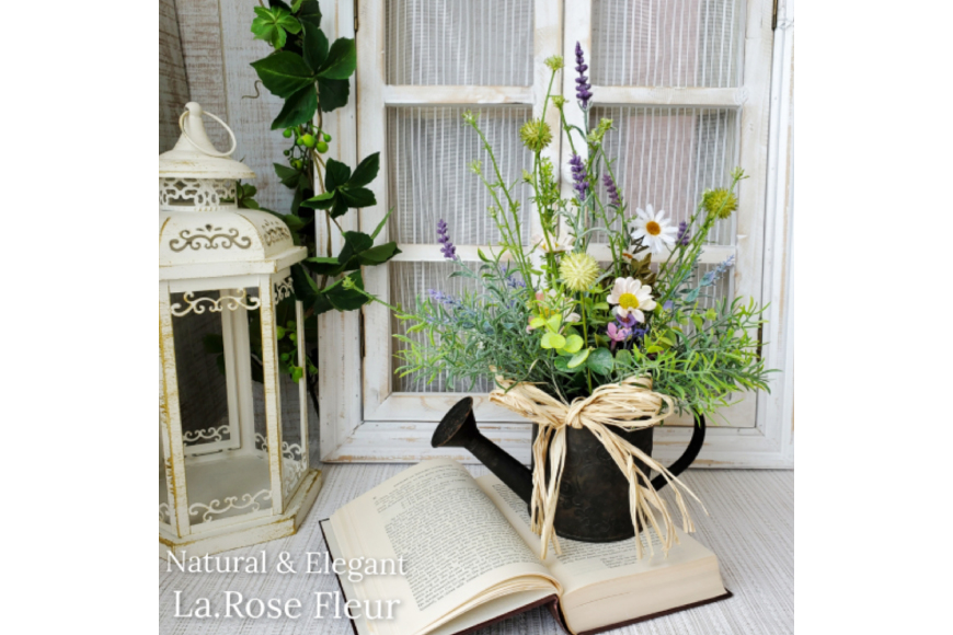 フラワーアレンジメント ラベンダー ポット 1個 [La.Rose Fleur 山形県 高畠町 tk06ayt140015] 花 はな 造花 フラワー アレンジメント インテリア 飾付 ハンドメイド