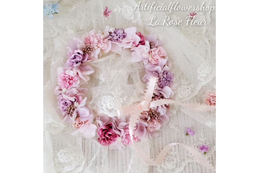フラワーアレンジメント 花かんむり 1個 新生児 お子様 ペット 用 [La.Rose Fleur 山形県 高畠町 tk06ayt140019] 花 はな 造花 リース フラワー アレンジメント インテリア アクセサリー コスチューム 記念写真 ハンドメイド