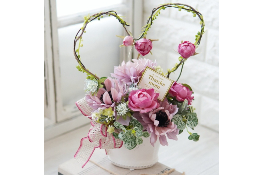 フラワーアレンジメント ガーデンポット 1個 [La.Rose Fleur 山形県 高畠町 tk06ayt140022] 花 はな 造花 フラワー アレンジメント インテリア 飾付 ハンドメイド