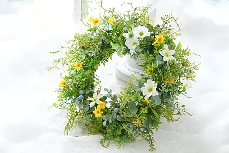 リース ナチュラルリース 1個 [La.Rose Fleur 山形県 高畠町 tk06ayt140041] リース 花 はな 造花 フラワー アレンジメント インテリア 飾付 ハンドメイド