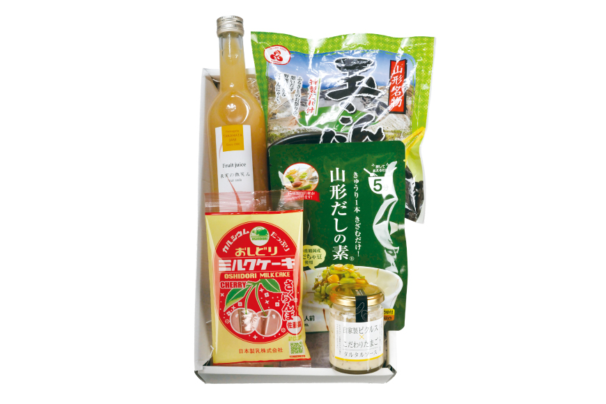 特産品 詰め合わせ 美味玉手箱 まほろば セット [高畠町観光協会 山形県 高畠町 tk06ays670006] もも ジュース ピクルス たまご 卵 タルタルソース 特製 たれ こんにゃく 玉こんにゃく だし だしの素 ミルク ケーキ お菓子 おかし