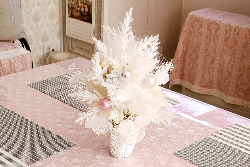 クリスマスツリー オリジナル ホワイトツリー 1個 [La.Rose Fleur 山形県 高畠町 tk06ayt140020] クリスマス 造花 フラワー 花 インテリア ハンドメイド