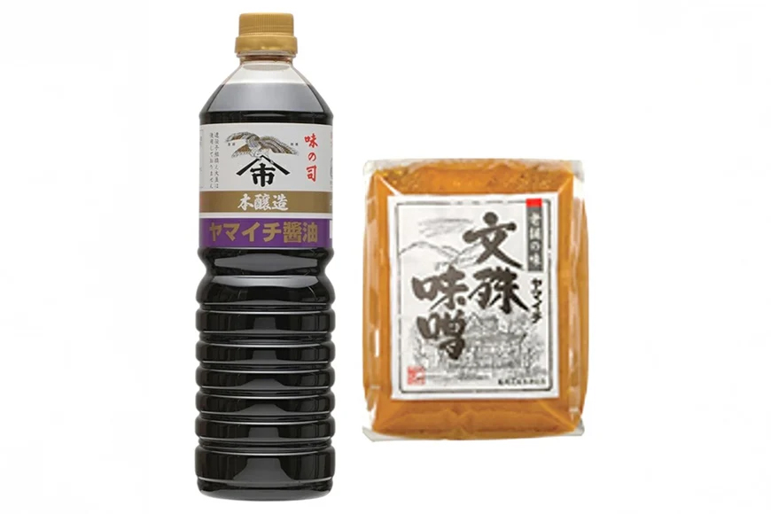 味噌 醤油 《ヤマイチ醤油》味噌＆醤油セット（味の司1L・文殊味噌1kg） [小田部商店 山形県 高畠町 tk06ayt180091] 調味料 みそ しょうゆ セット