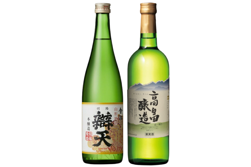 日本酒 ワイン セット 辯天 金印 本醸造 高畠醸造 白 辛口 各720ml 2本 [小田部商店 山形県 高畠町 tk06ayt180136] 白ワイン お酒 酒 飲み比べ