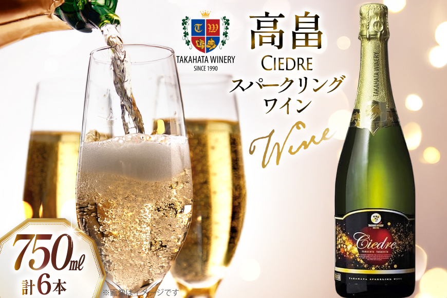 スパークリングワイン 高畠シードル 750ml 6本 [高畠ワイナリー 山形県 高畠町 tk06ays730015] 高畠ワイナリー ワイン 甘口 りんご ふじ フルーツワイン 酒